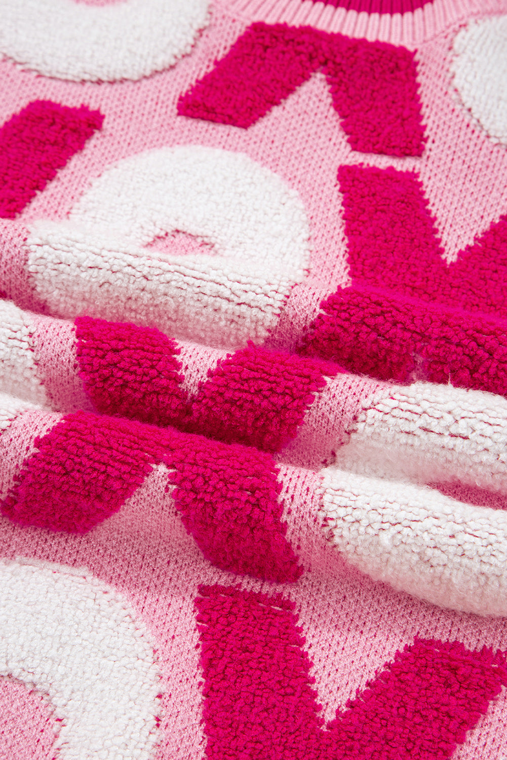 XOXO Pattern Drop Shoulder Crewneck Valentines Sweater