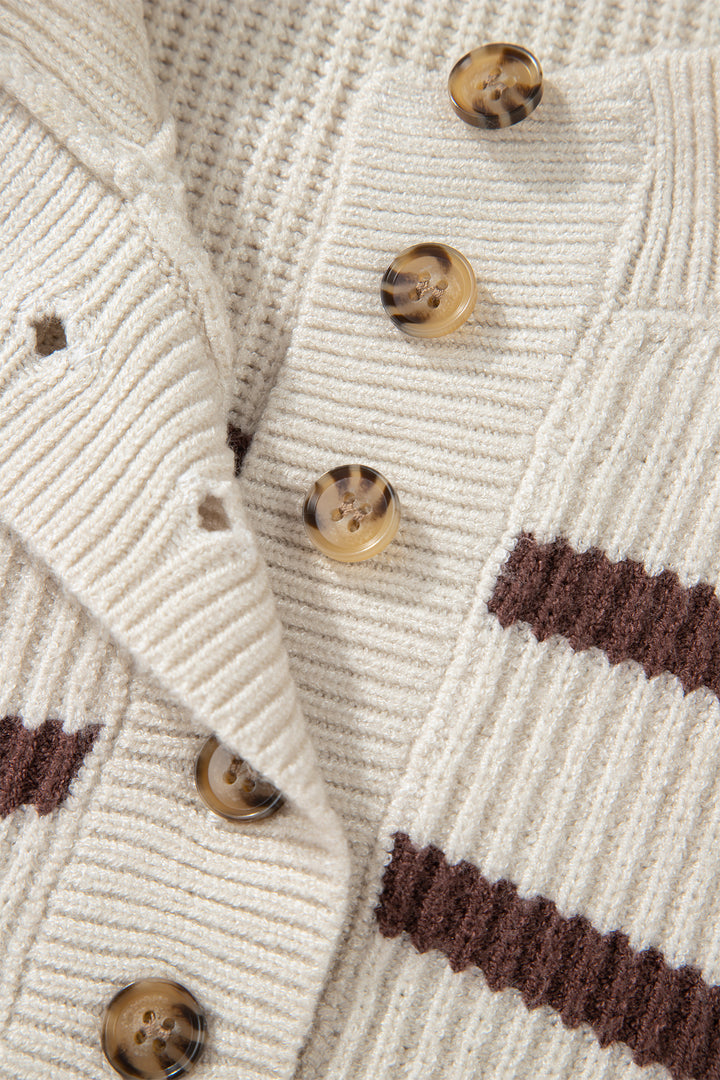 Ribbed Henley Drop Shoulder Slouchy Sweater