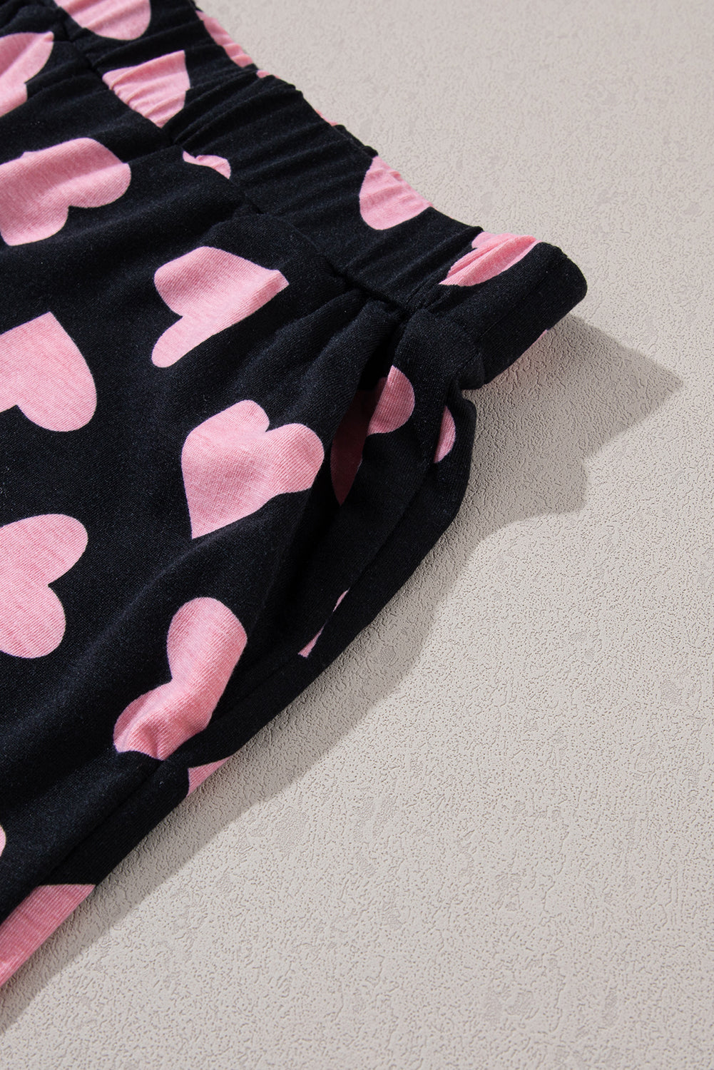 valentine heart shape print long sleeve top shorts lounge set