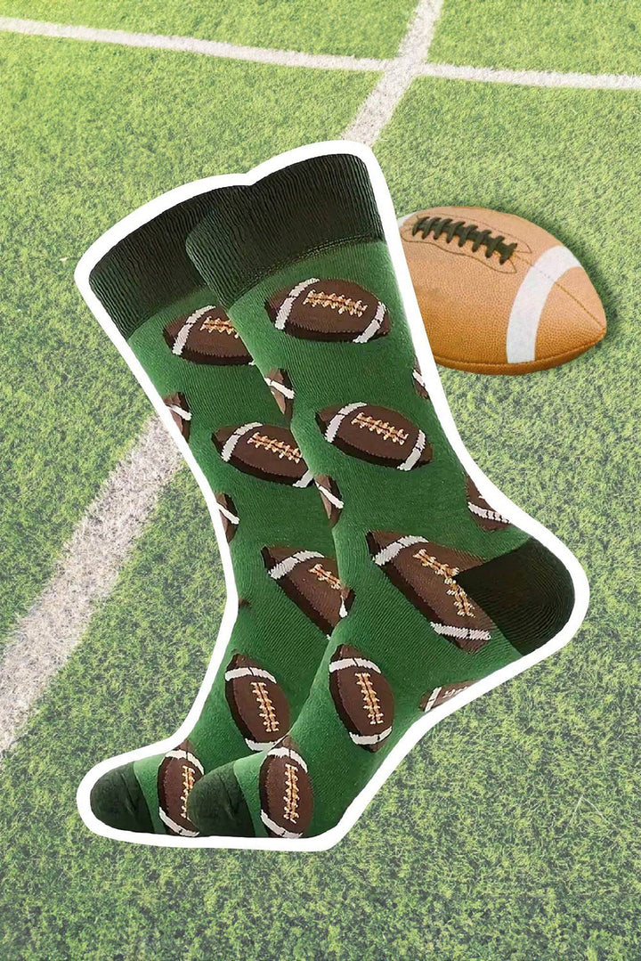 Mittellange Socken mit Rugby-Football-Print
