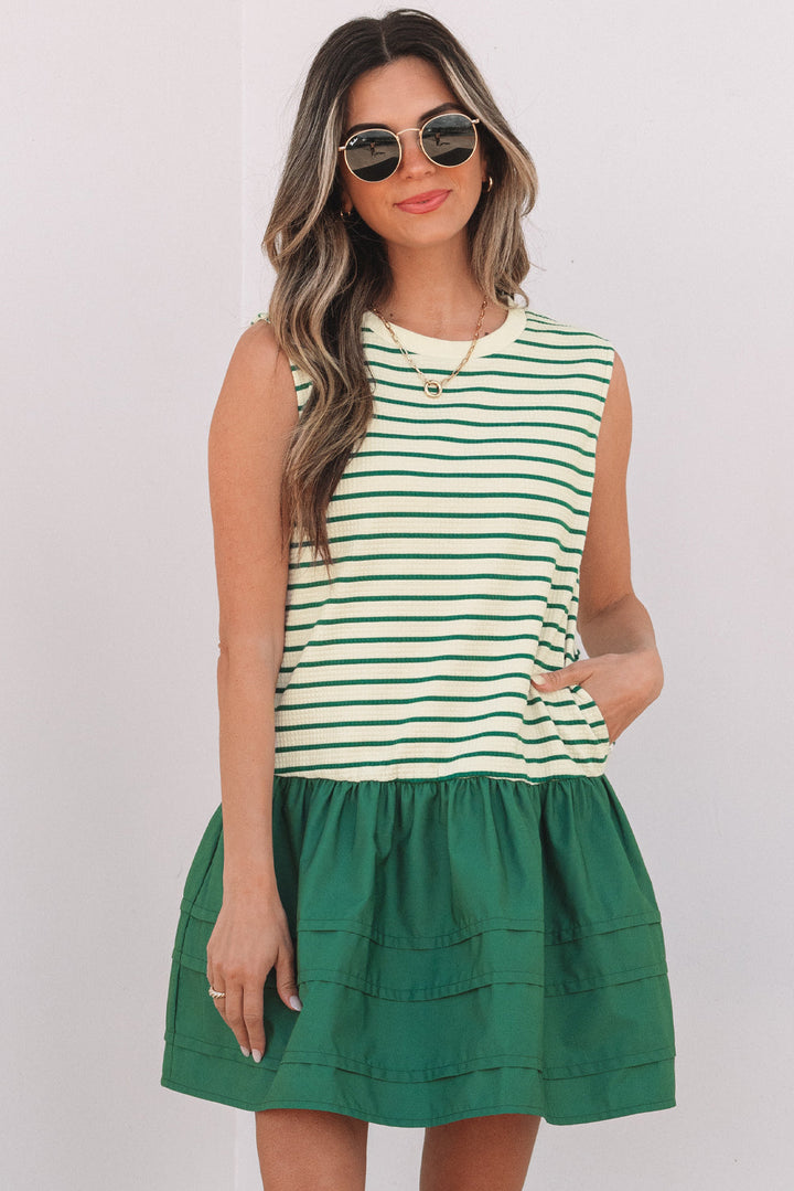 Woven Ruffled Sleeveless Mini Dress
