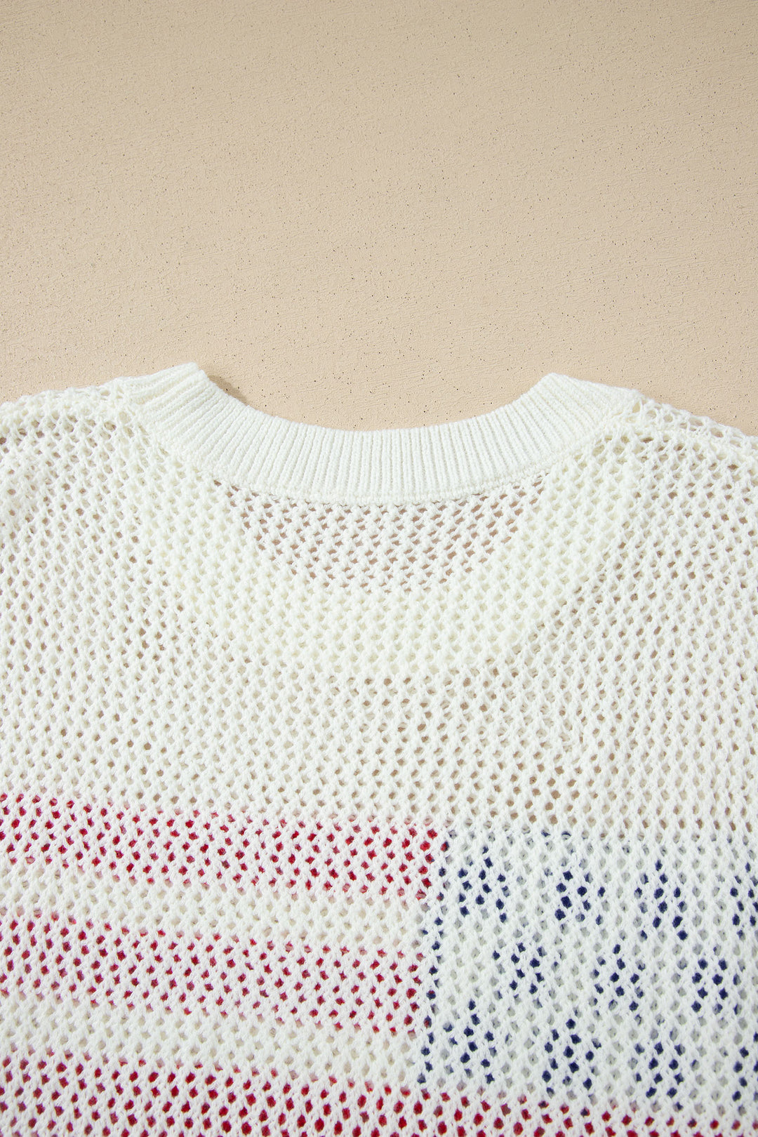 White Flag Graphic Short Sleeve Sweater Top
