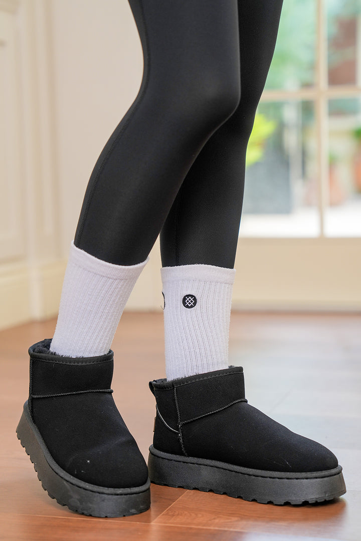 Faux Fur Lined Suede Ankle Snow Boots