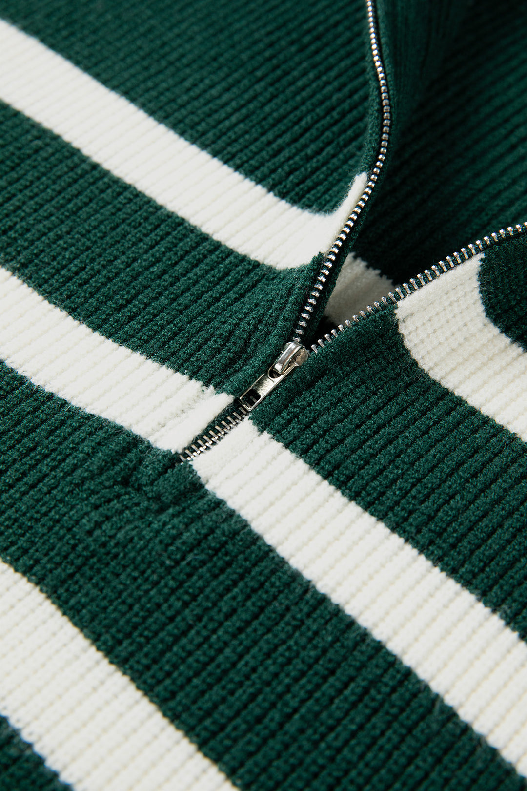 Ribbed Half Zip Collared Sweater Vest