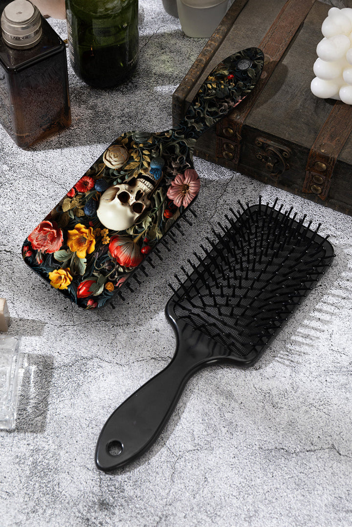 Gothic Flower Skull Print Air Cushion Comb