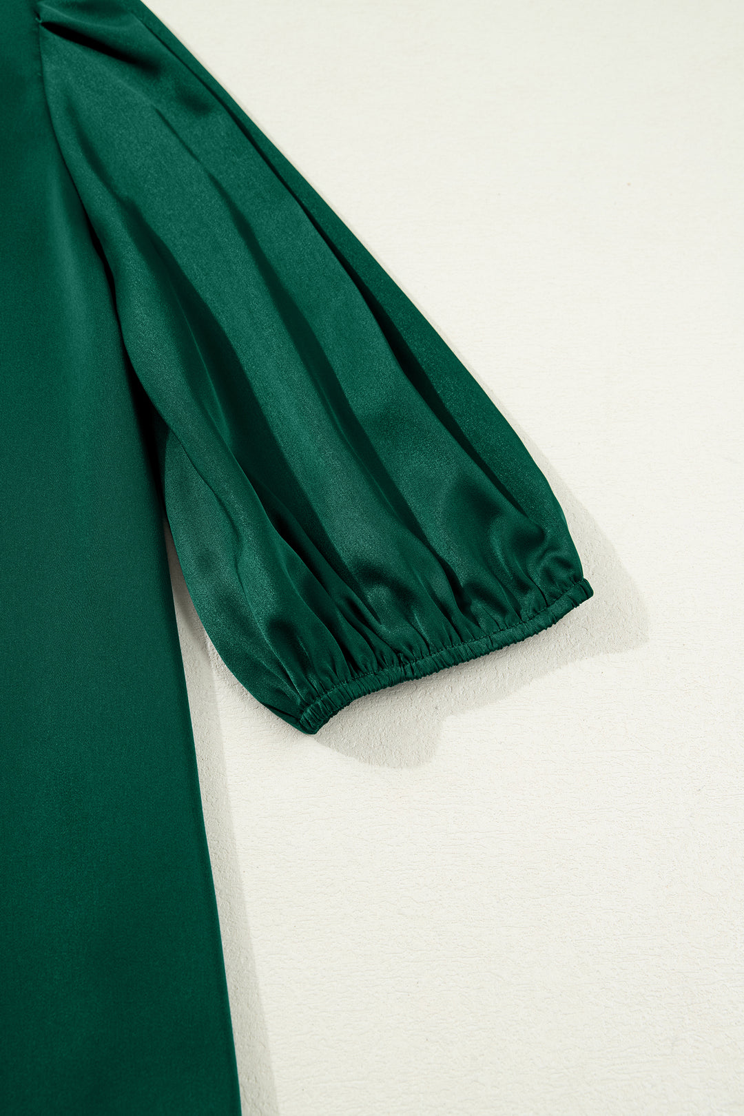 Solid Color Frilled V Neck Bow Detail 3/4 Sleeve Blouse