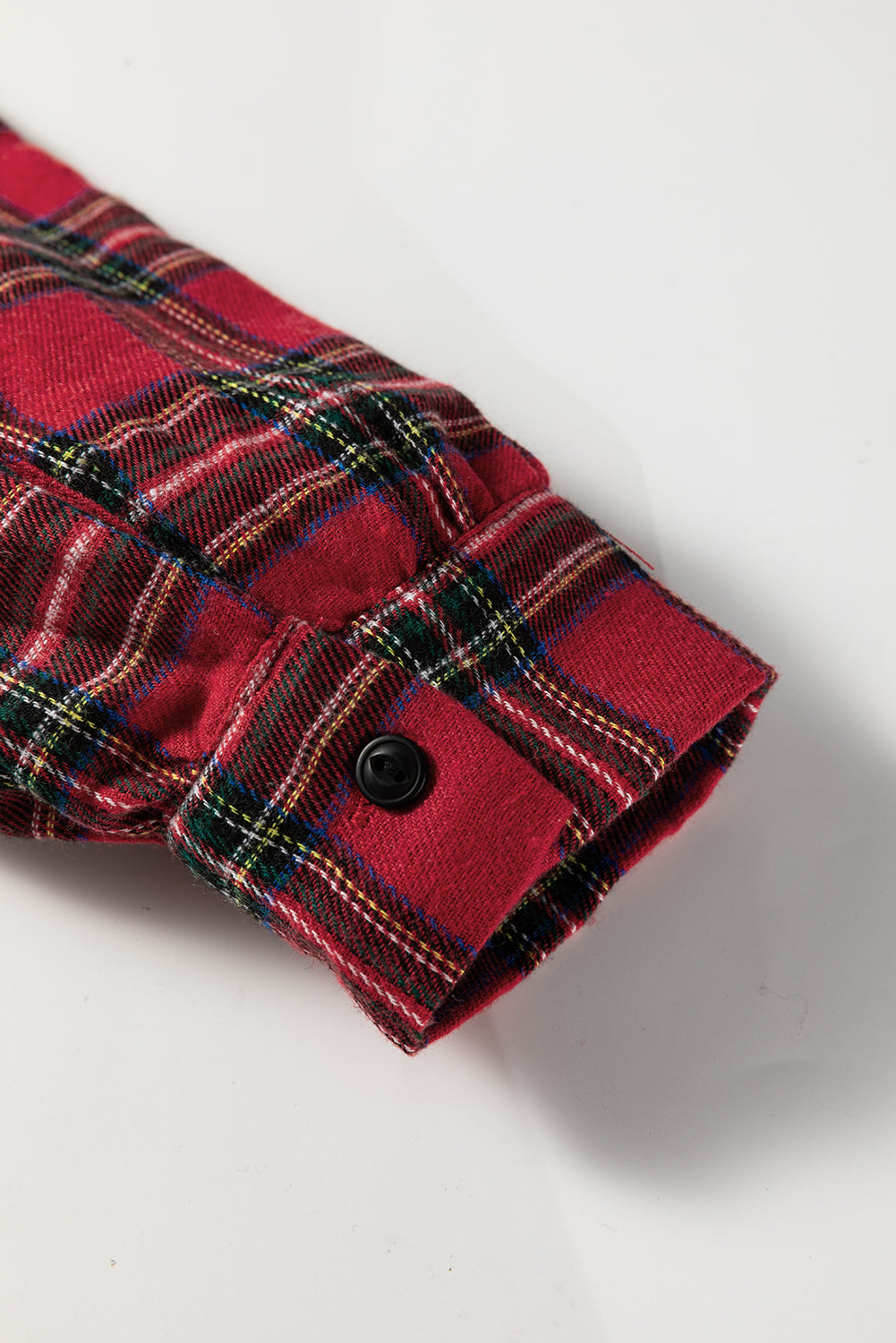 Plaid Shirt Collar Half Button Ruffle Hem Long Sleeve Mini Dress