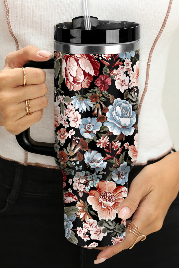 Floral Print Stainless Steel Large Portable Cup 40oz