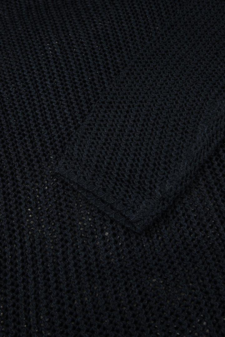 Black Crochet Hollow-out Jumper Top Sweater