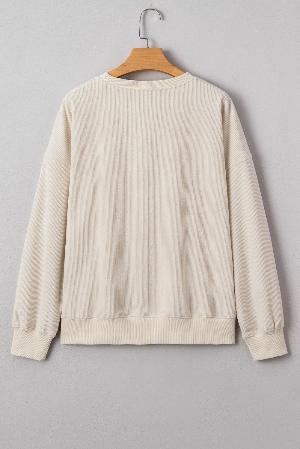 merry little thing Corded Letter Graphic Ribbed Loose Sweatshirt