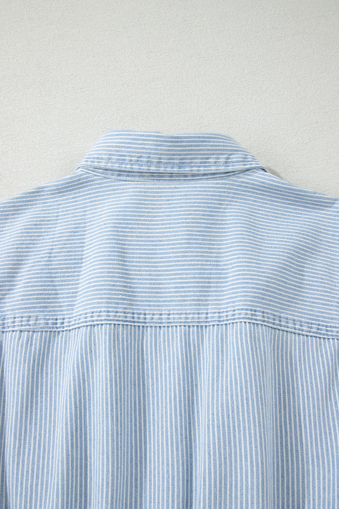 Sky Blue Stripe Sleeveless Denim Mini Dress