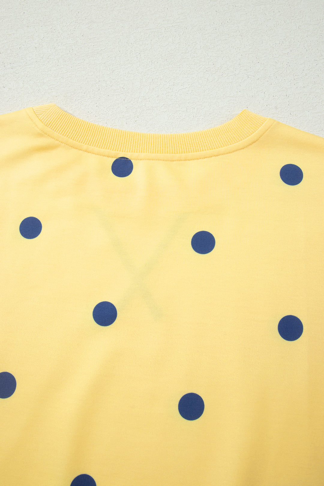 Yellow Polka Dot Print Crossed Seam Detail Oversize Tee