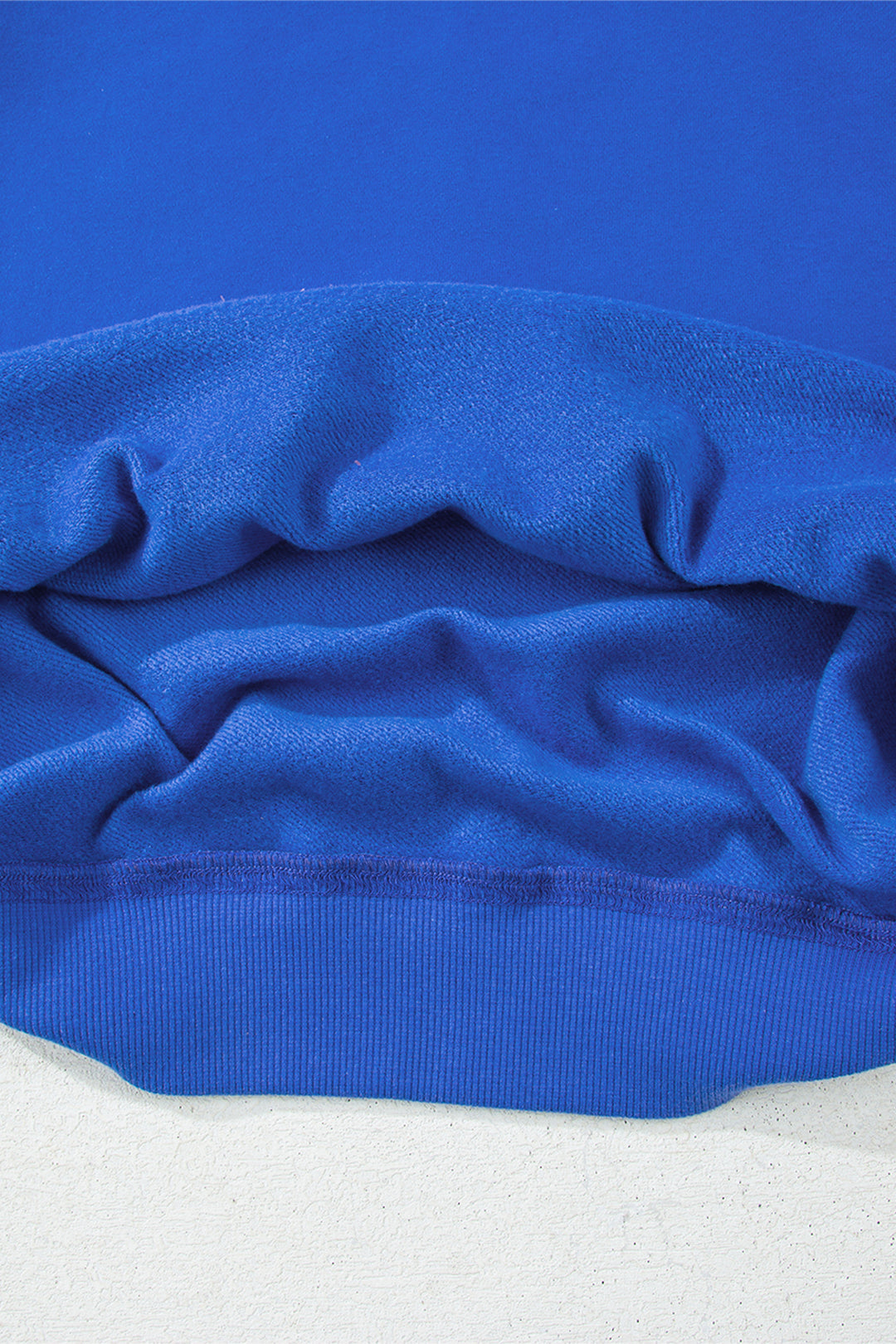 Dark Blue Solid Color Oversized Mock Neck Sweatshirt