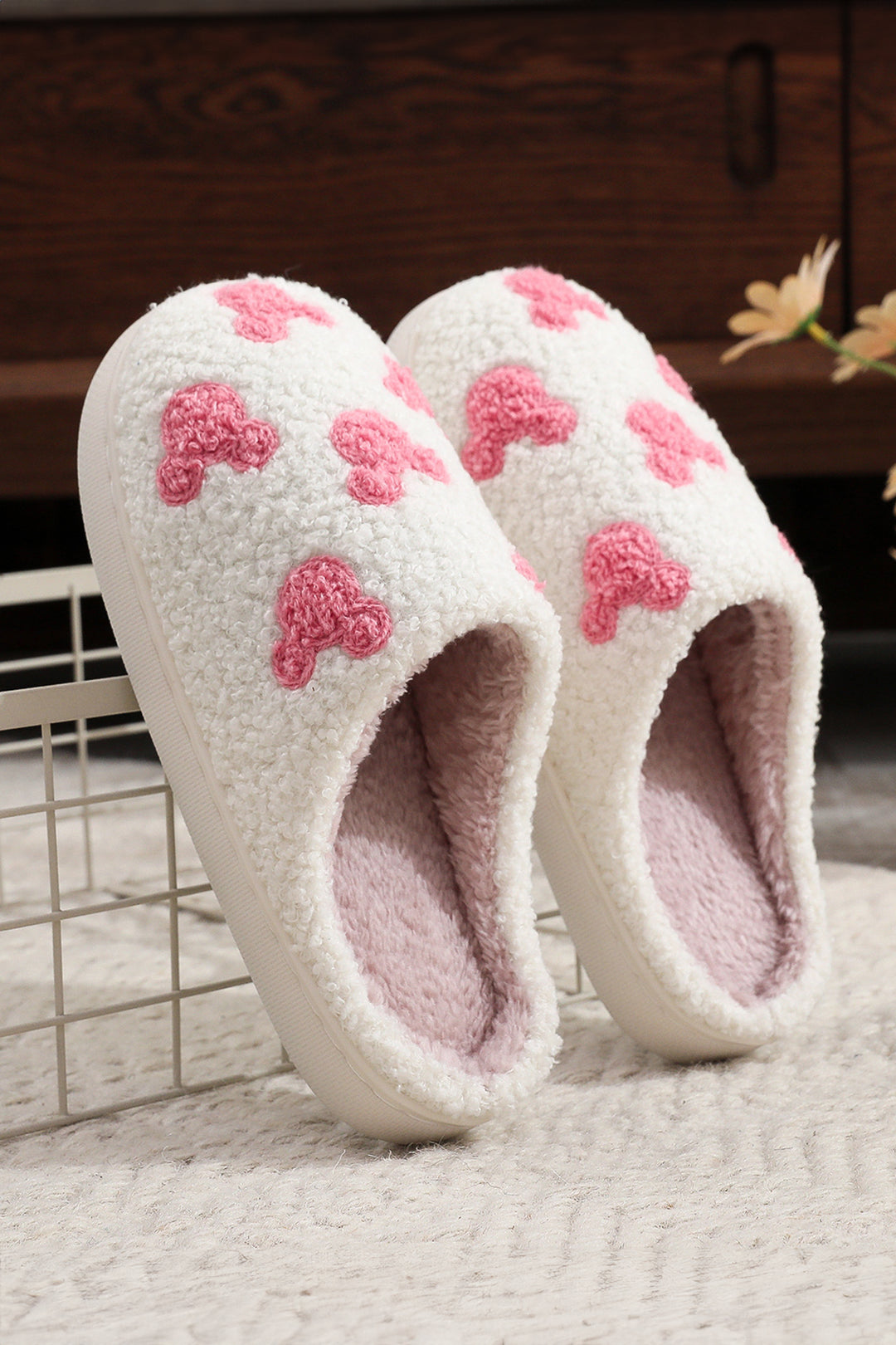 Mickey Mouse Cartoon Head Pattern Plush House Slippers