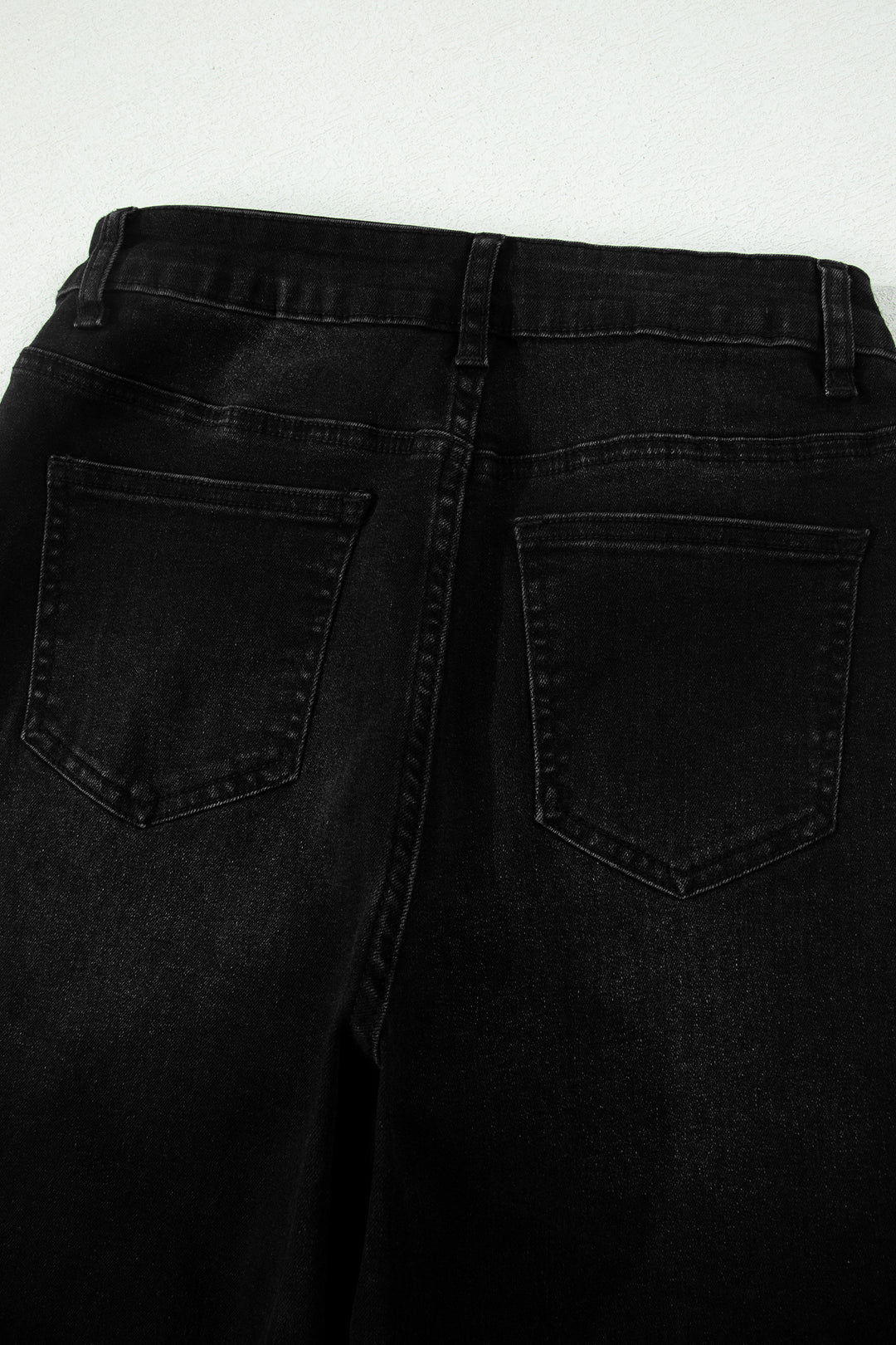 Black Frayed Cropped Barrel Jeans