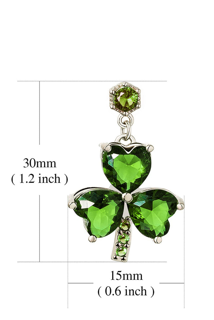 Boucles d'oreilles pendantes serties de diamants Clover