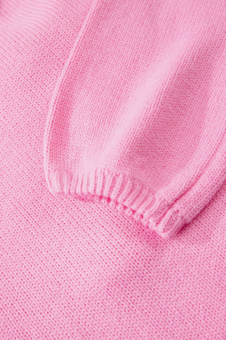 Bonbon Festive Bow Backless Bubble Sleeve Sweater