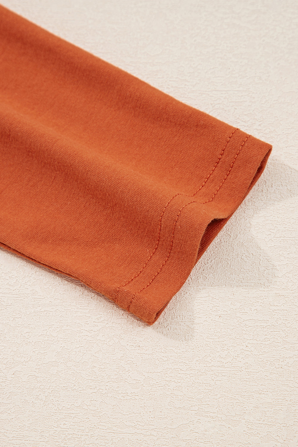 Red Clay  Asymmetric Seam Detail Solid Color Long Sleeve Top