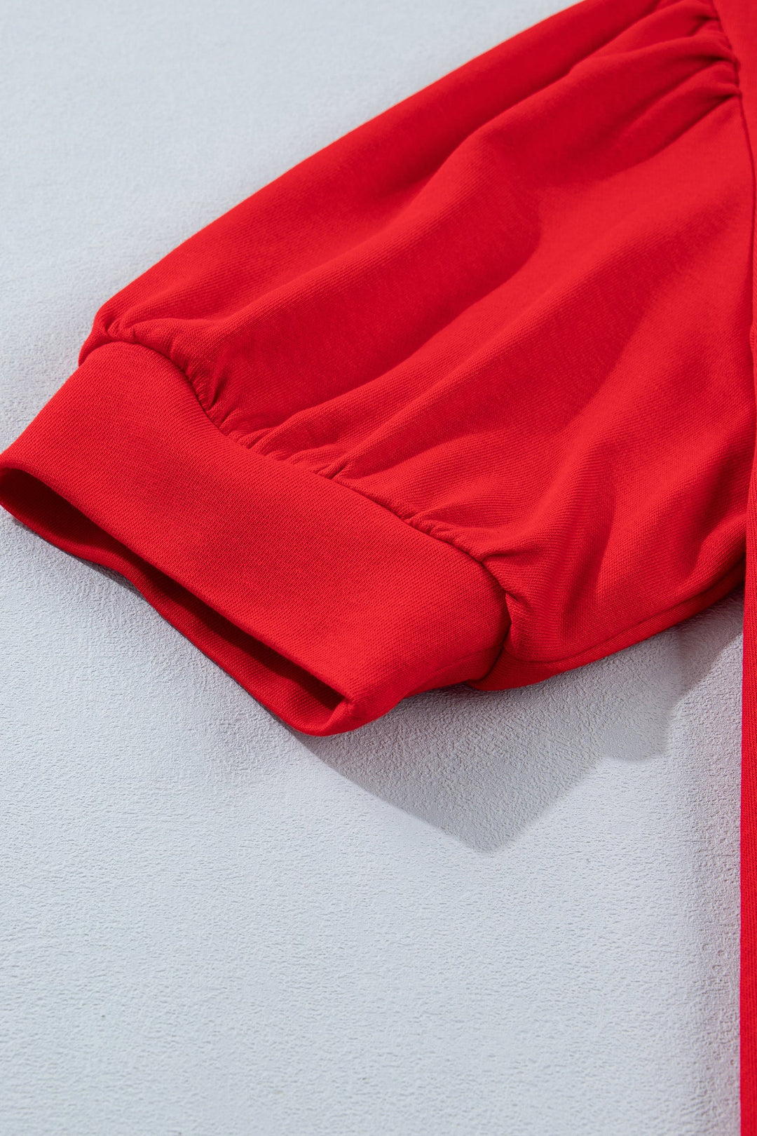 Fiery Red Striped Frilled Collar Short Sleeve Blouse