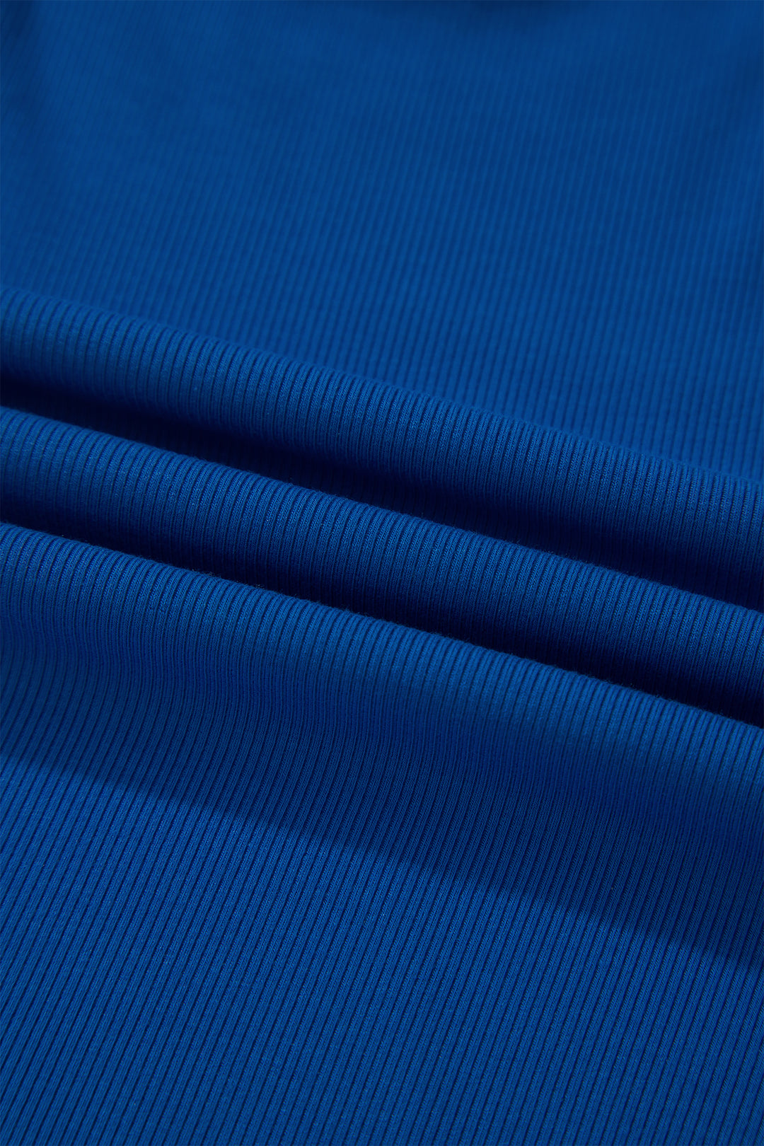 Dark Blue Ribbed Slim Tank Pocketed Wide Leg Shorts Set