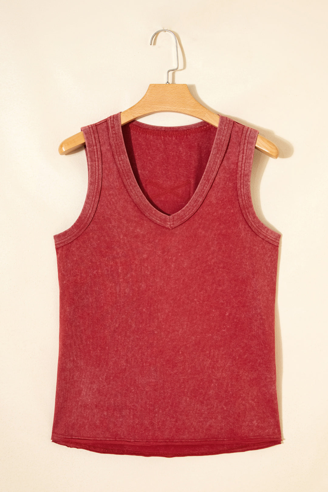 Mineral Wash V Neck Tank Top