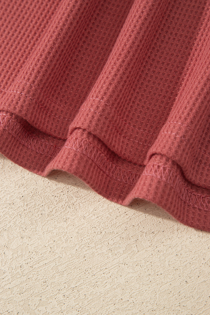 Rose Pink Lace Long Sleeve Textured Pullover