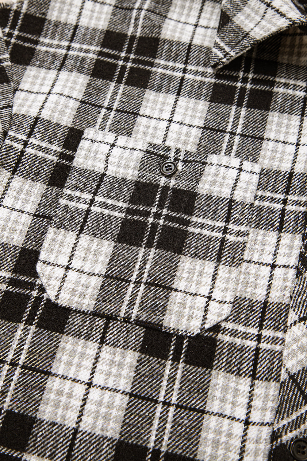 Plaid Print Chest Pockets Buttoned Shirt