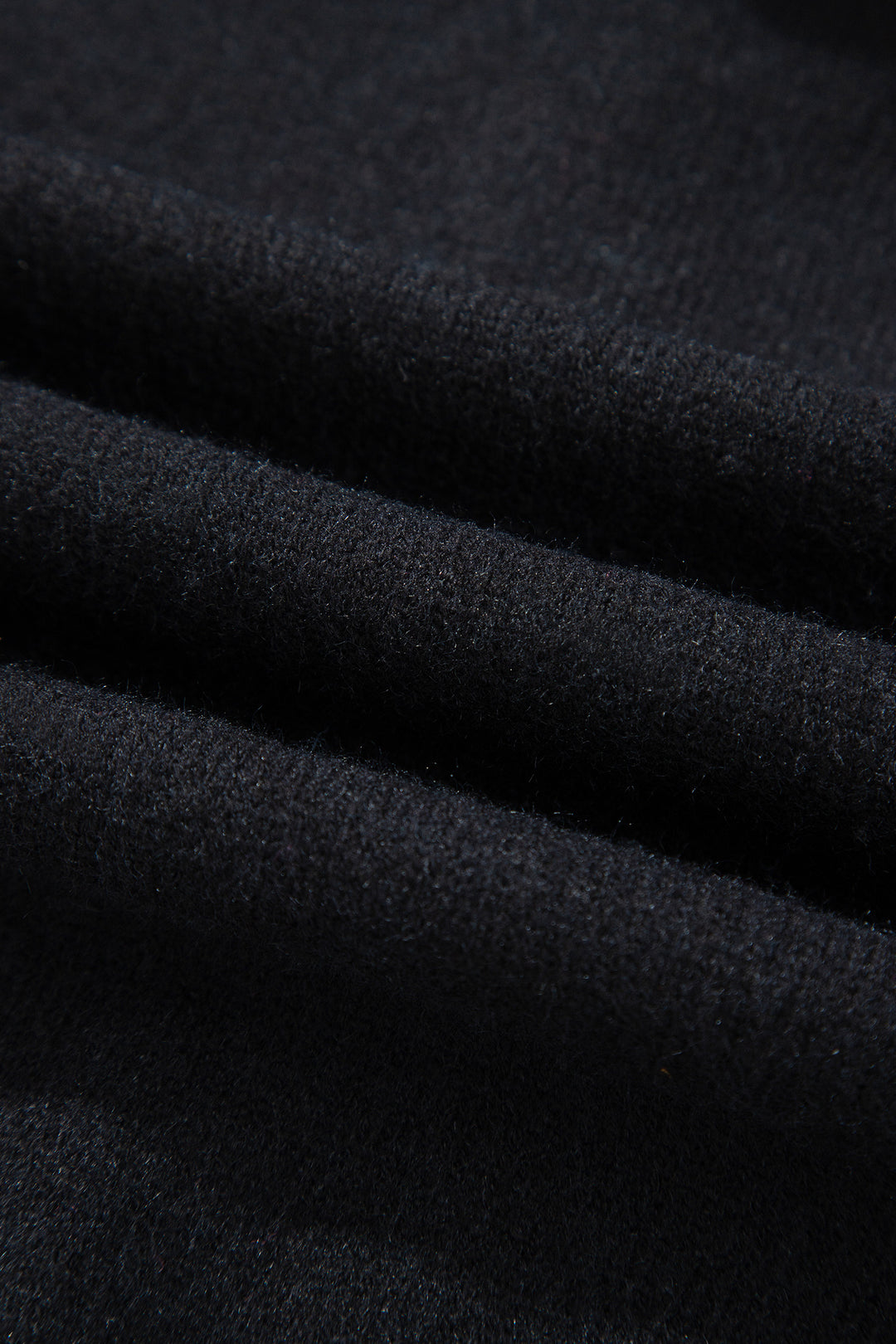 Black Denim Patchwork Collar Cuffed Casual Sweater
