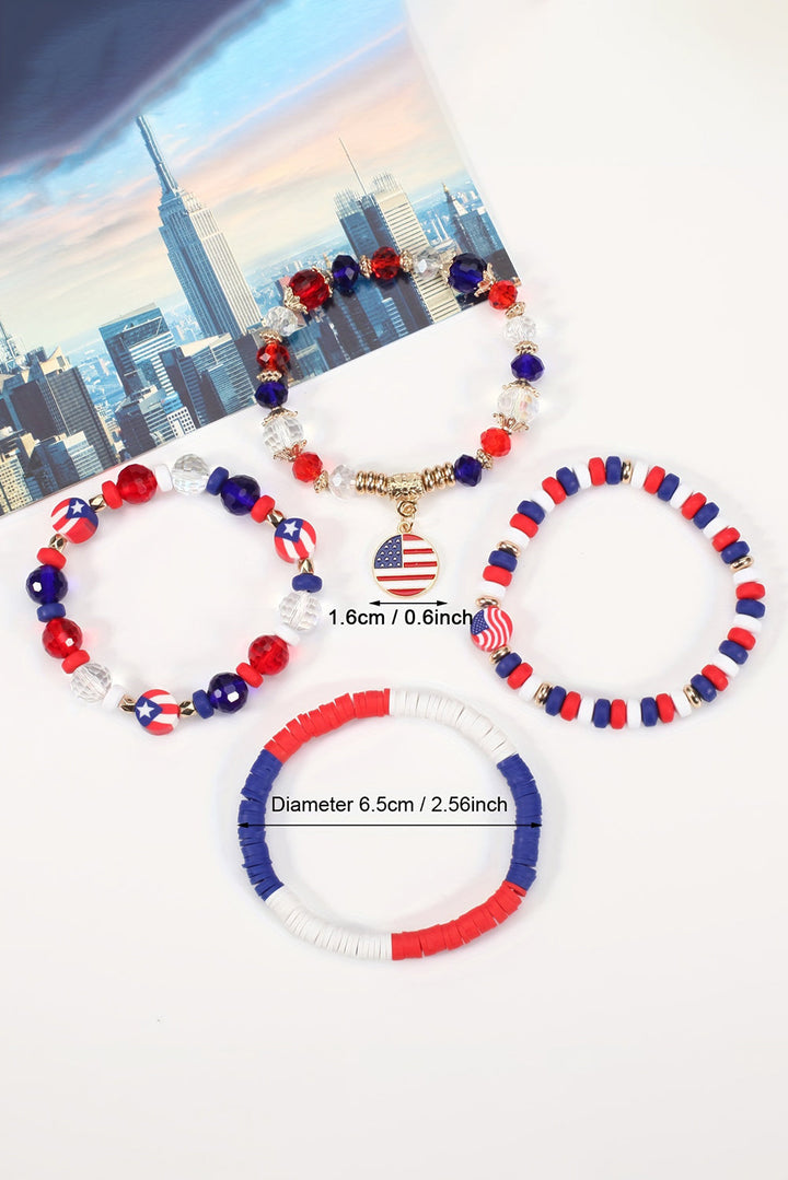 Bracelet multicouche en perles pour le Jour du Drapeau