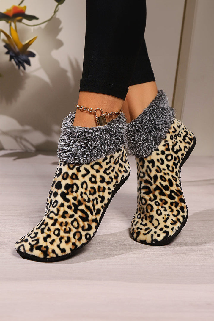 Thermo-Futtersocken mit Leopardenmuster