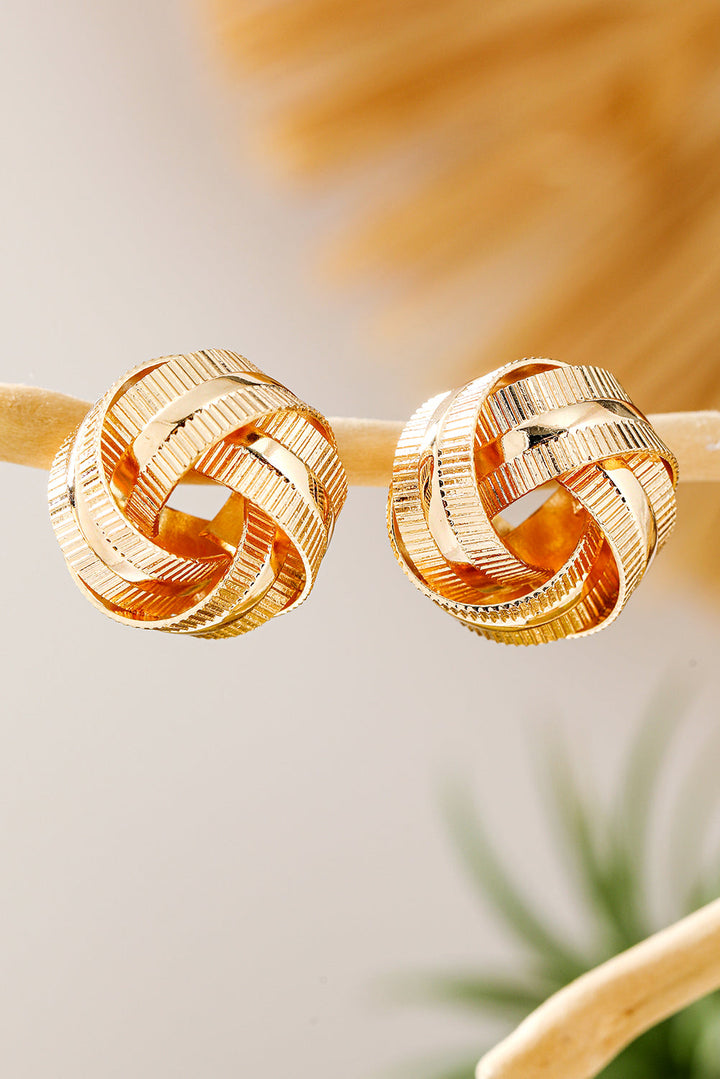 Boucles d'oreilles à tige en forme de nœud texturé plaqué