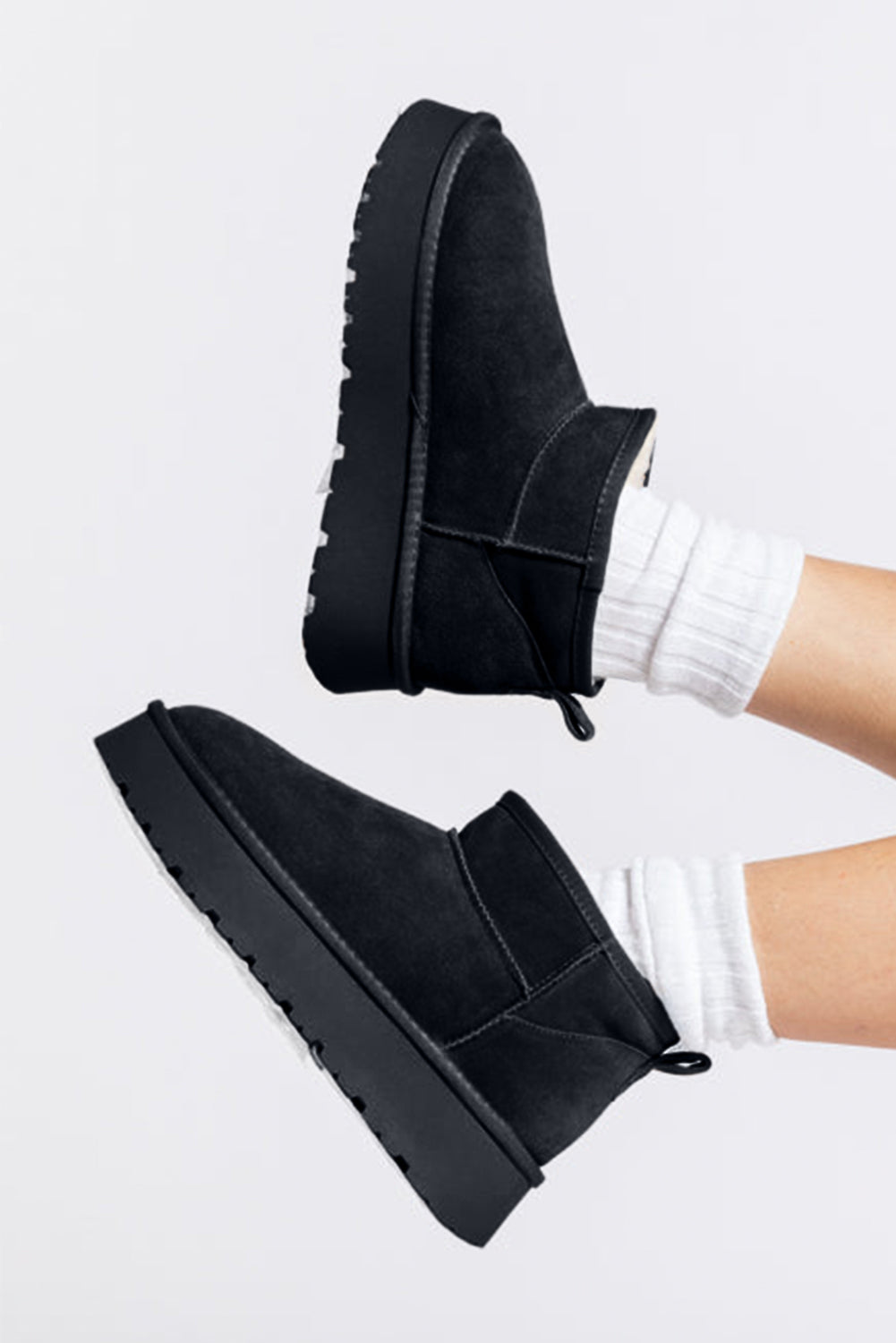 Faux Fur Lined Suede Ankle Snow Boots