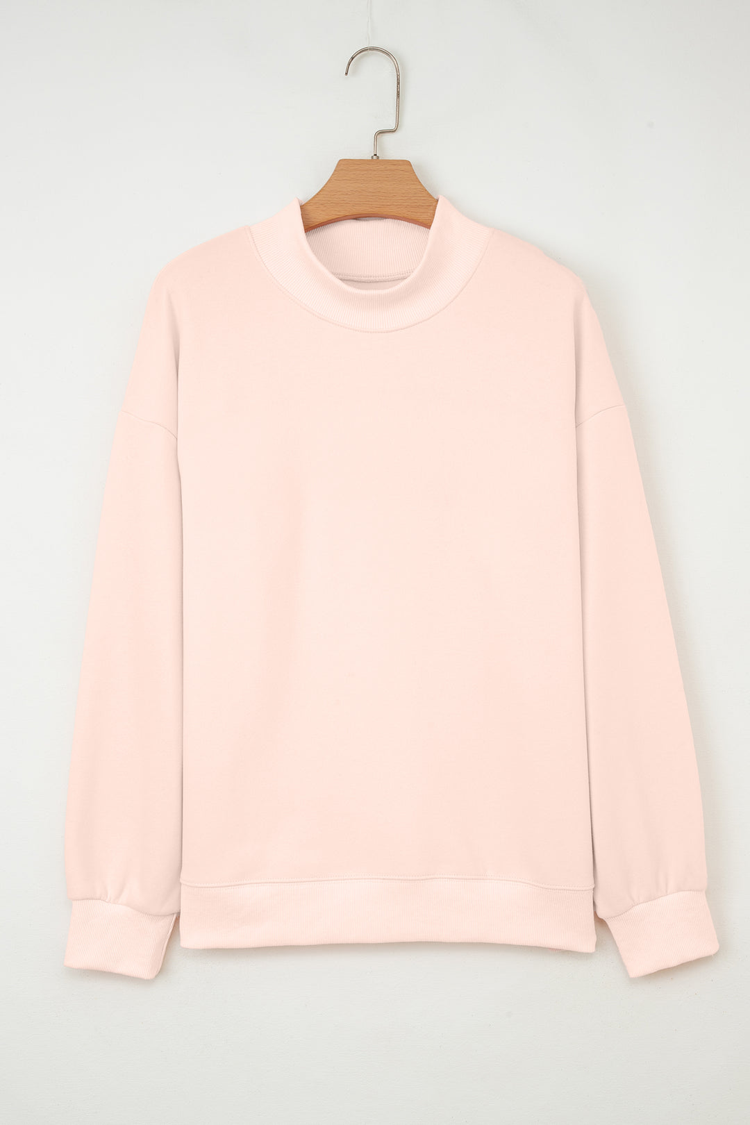 Apricot Pink Oversize Mock Neck Sweatshirt
