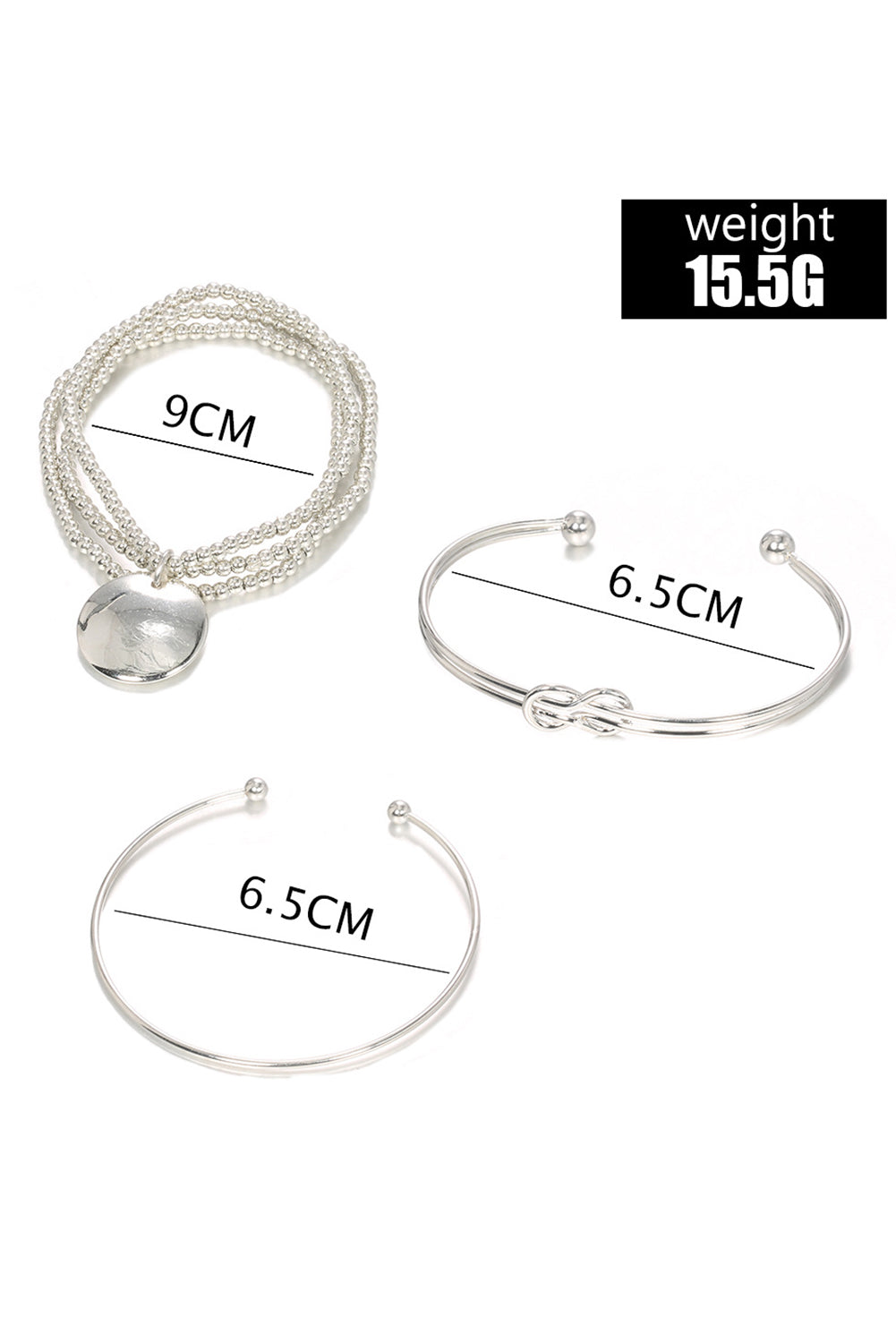 Knotted Beaded 3-piece Bracelet Set