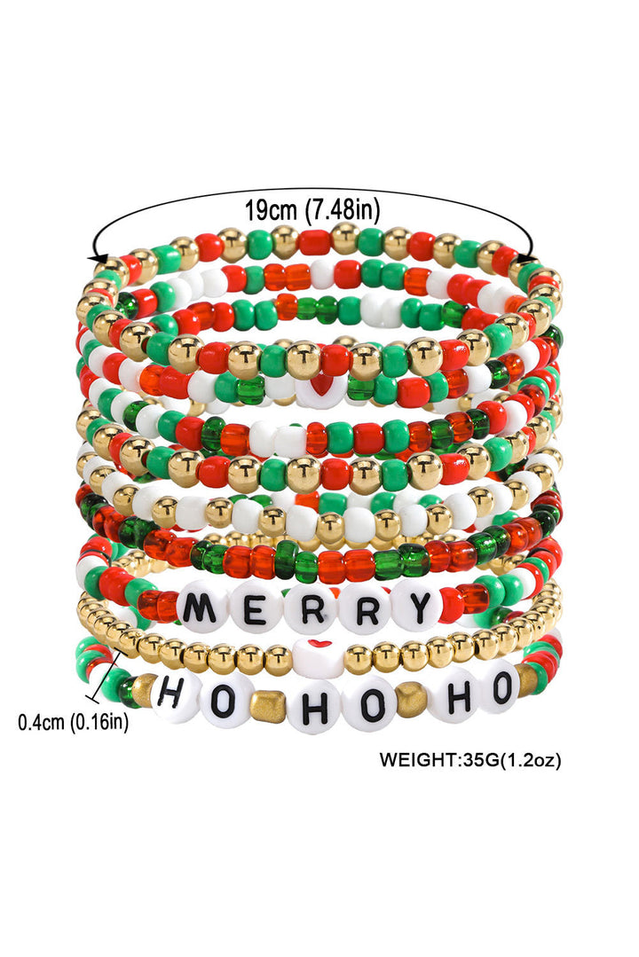 HO HO HO MERRY Mehrschichtiges Perlenarmband