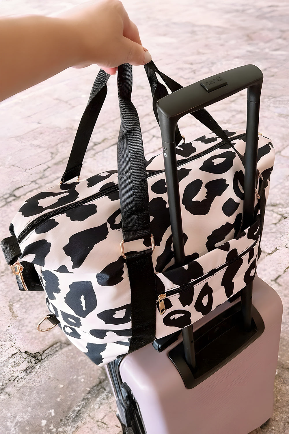 Grand sac de voyage à imprimé léopard
