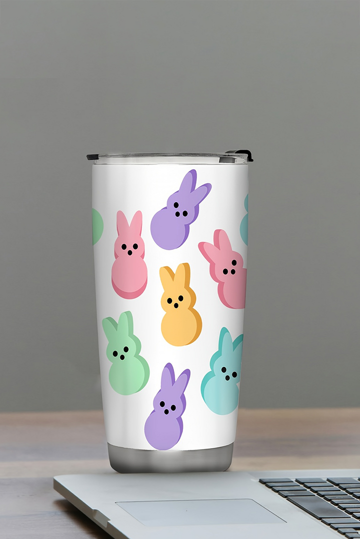 Cute Bunny Printed Stainless Steel Thermal Vacuum Cup 20oz