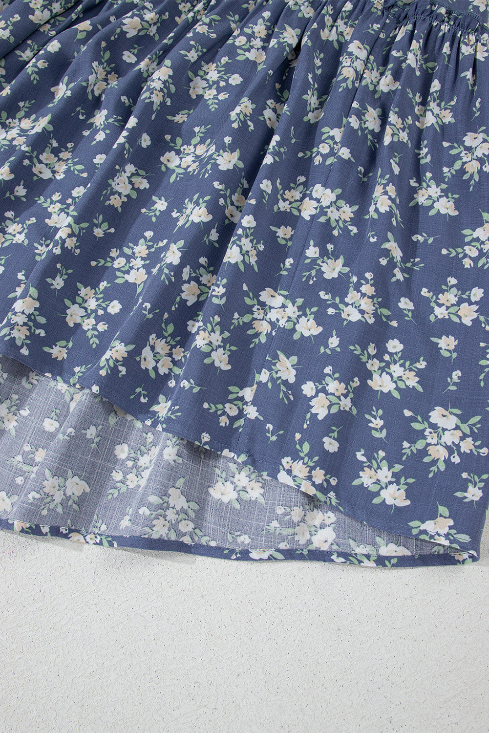 Floral Spaghetti Strap Frilled V Neck Tiered Midi Dress