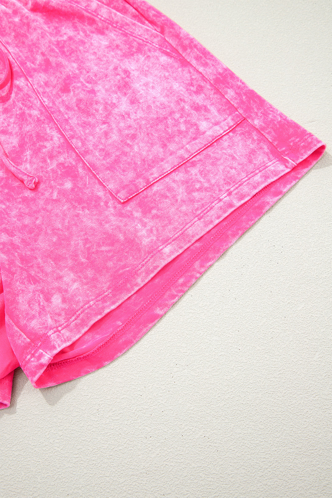 Rose Red Mineral Wash Cotton Short Set