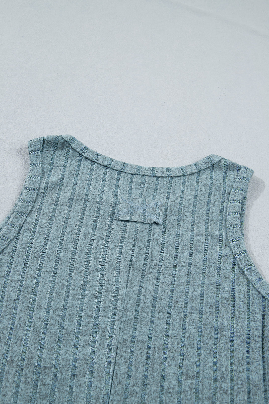Beau Blue Slim Ribbed Mineral Wash Tank Top