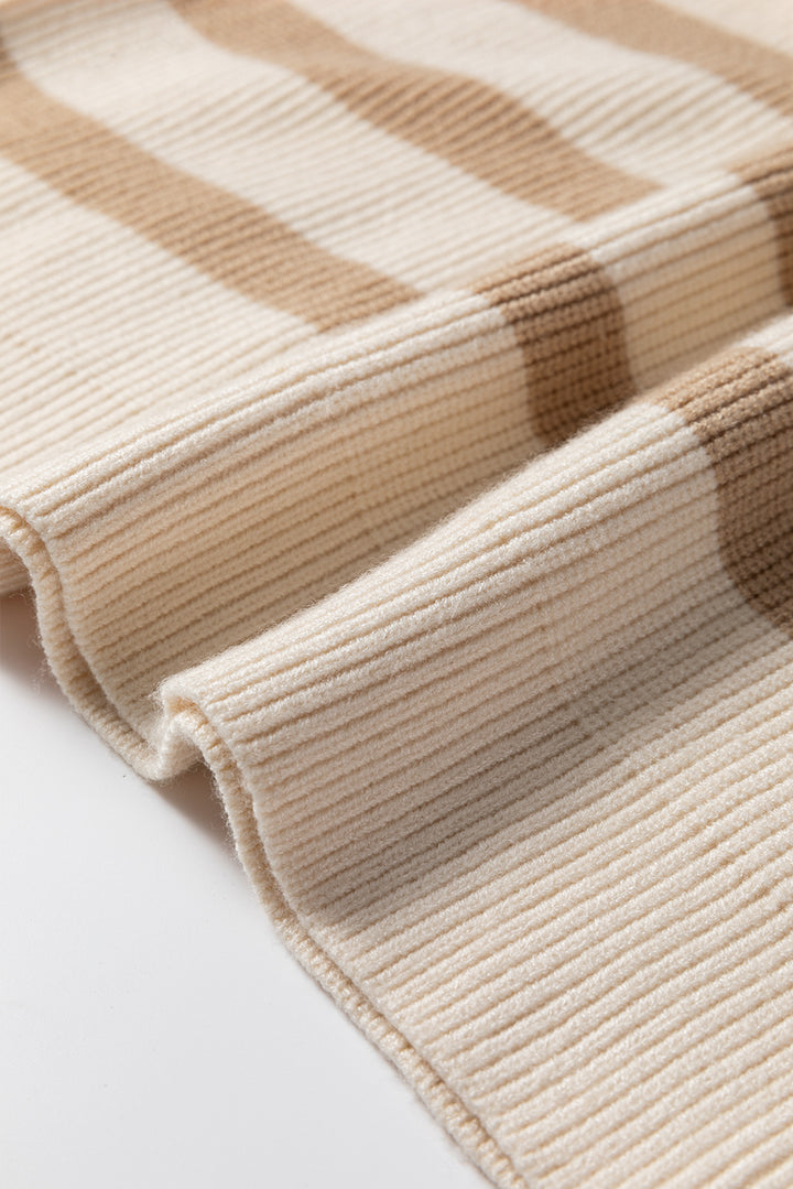 Ribbed Half Zip Collared Sweater Vest