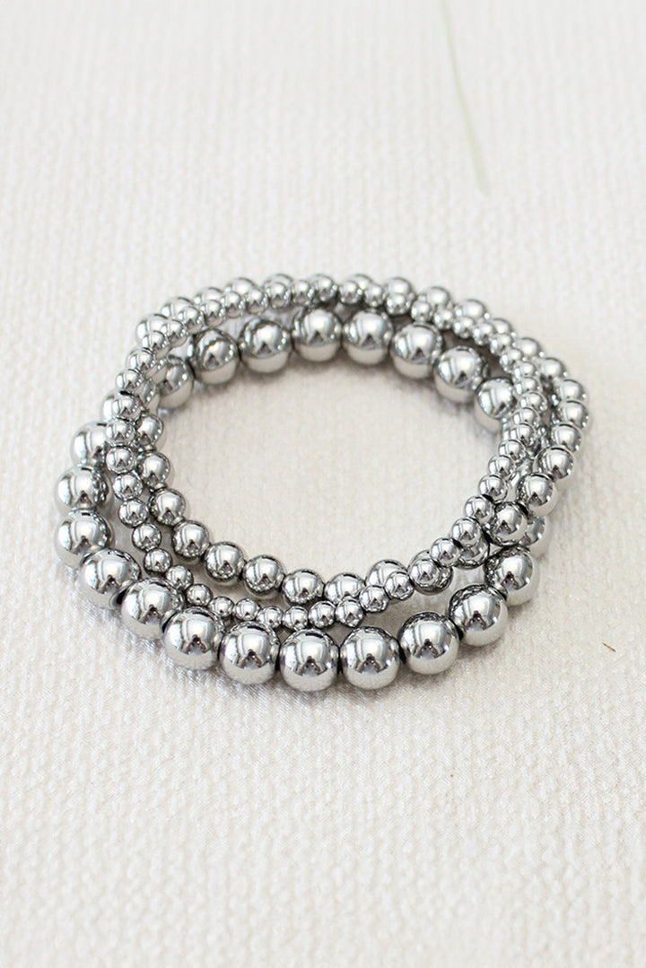 Ensemble de 3 bracelets à perles de 4/6/8 mm