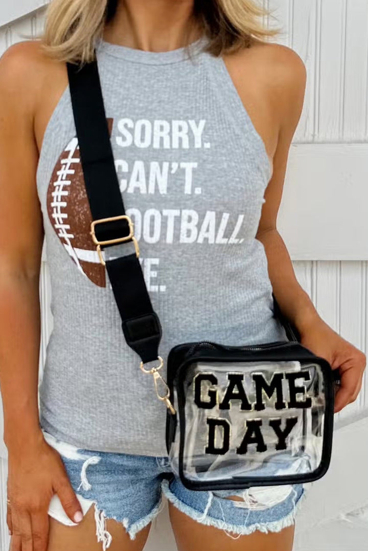 GAME DAY Rugby Football Transparente Umhängetasche