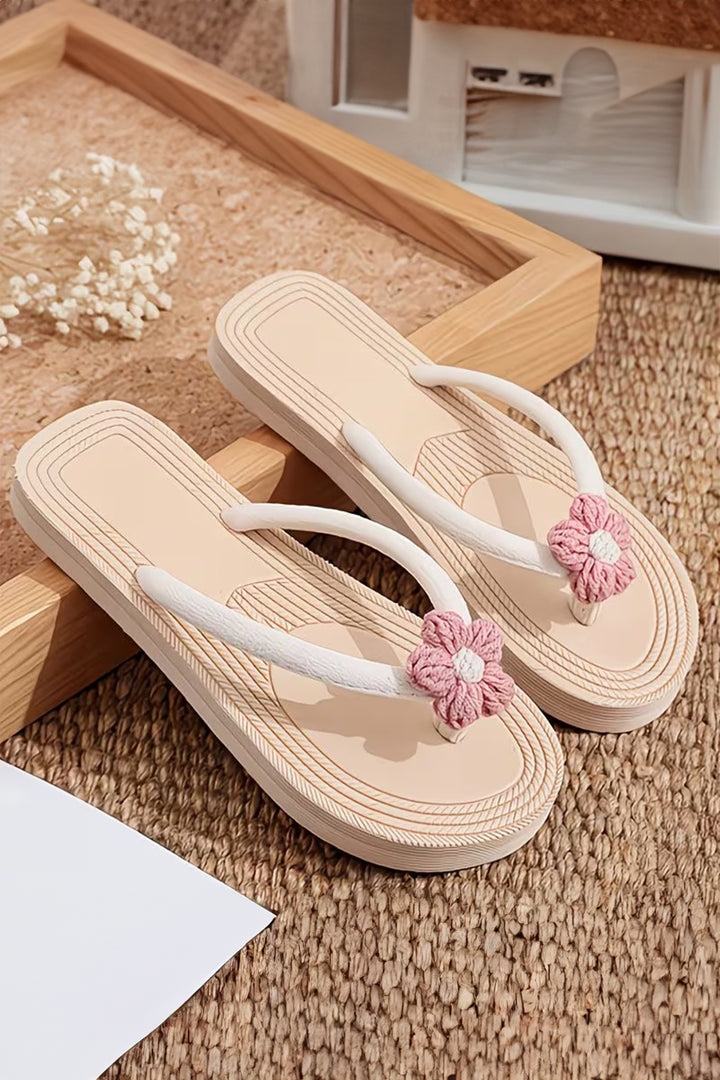 Corded Flower Vacation Casual Flip Flops