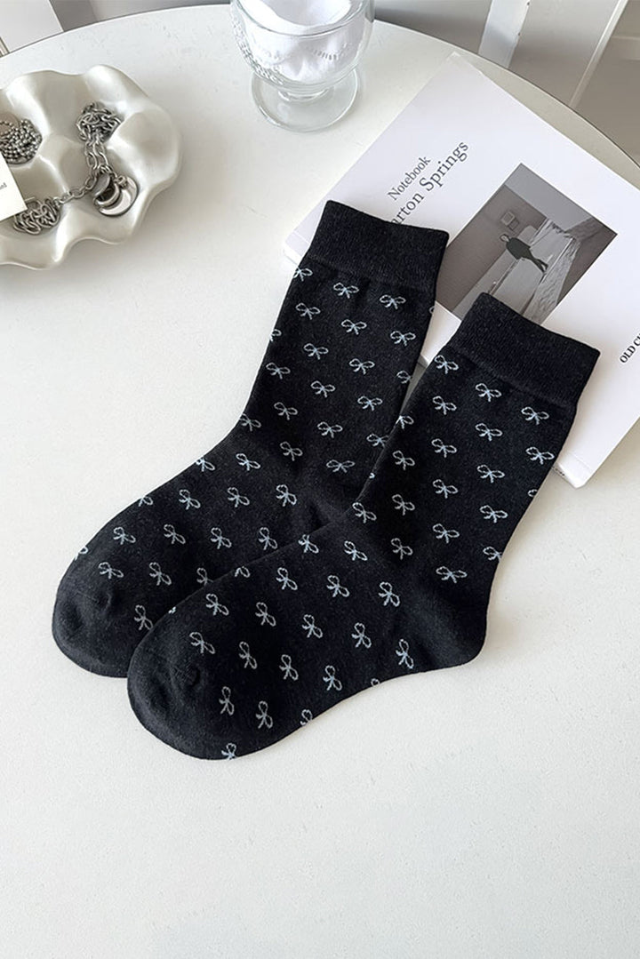 Crew-Socken mit Schleifenknoten und geripptem Rand