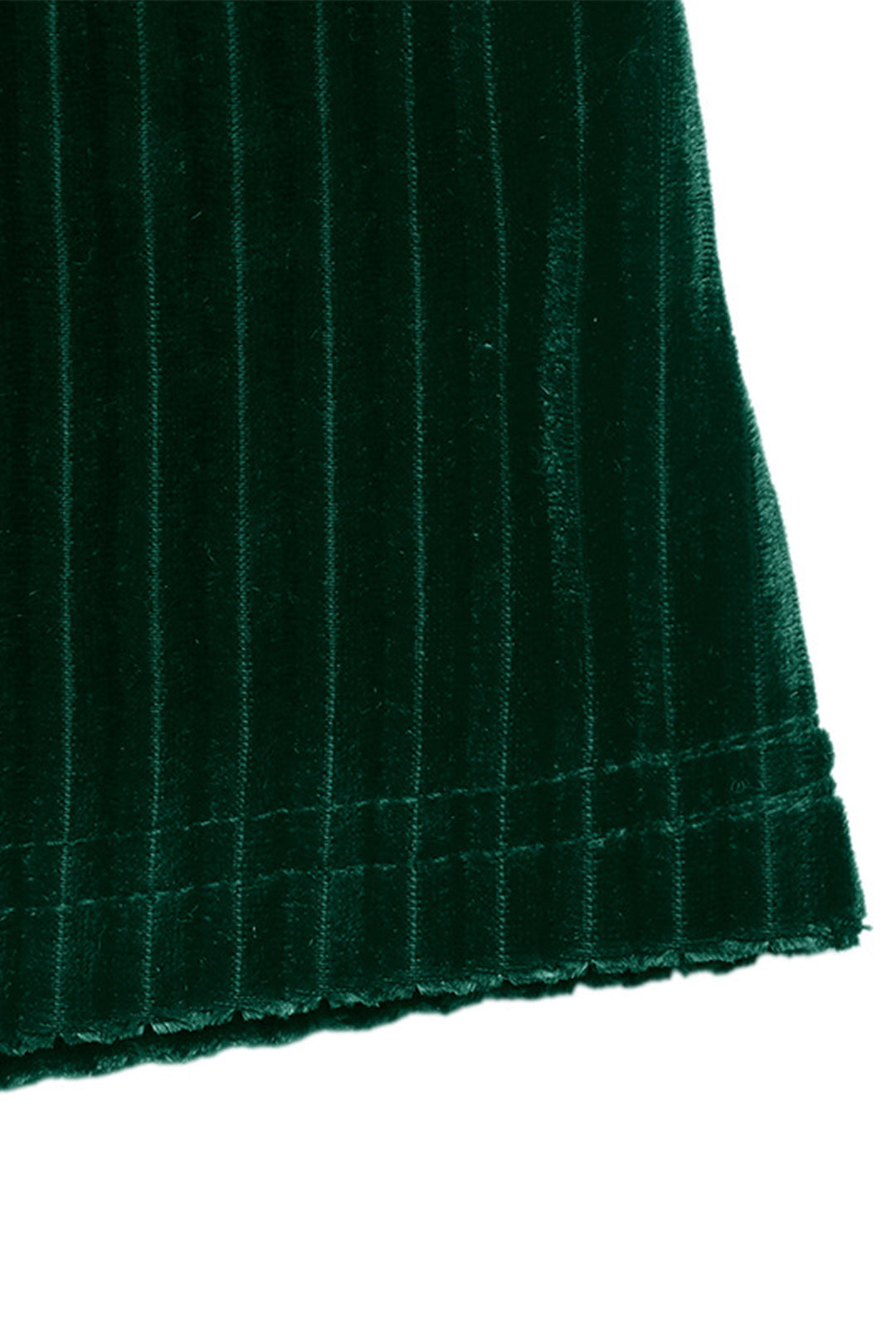 Evergreen Ribbed Velvet Keyhole Long Sleeve Mini Dress