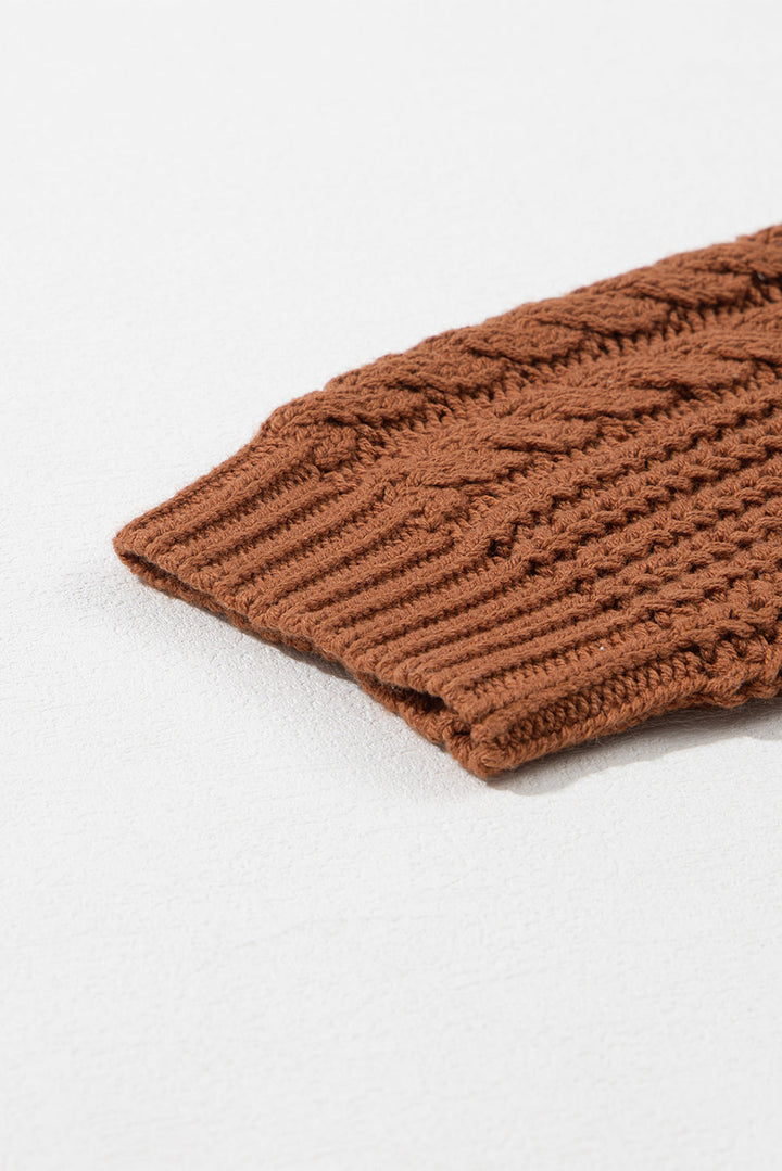 Mix Textured Knit Colorblock Patchwork Sweater