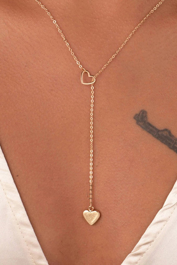 Collier Lariat creux en forme de cœur