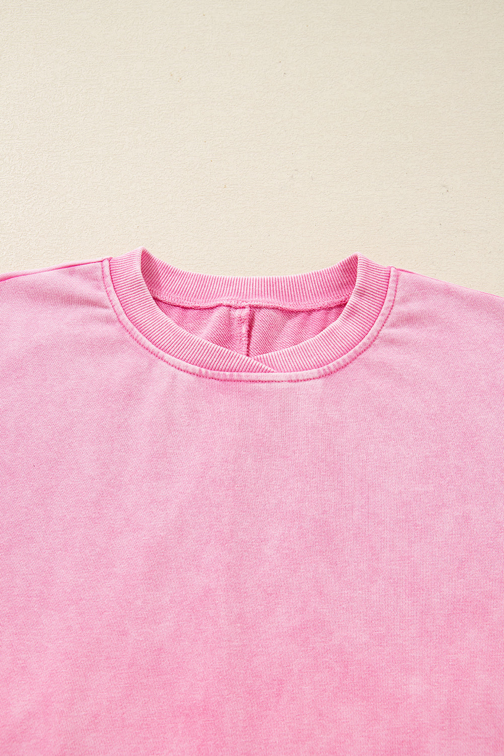 Mineral Wash Crossed Crew Neck Drop Shoulder Loose Sweatshirt