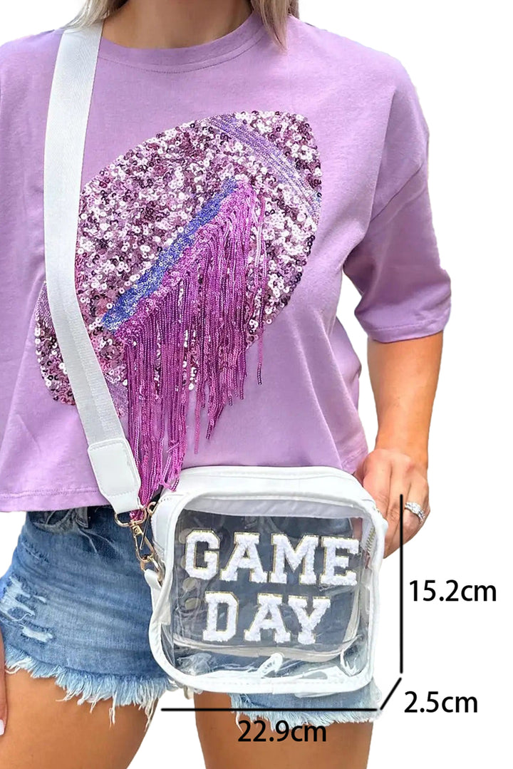 GAME DAY Rugby Football Transparente Umhängetasche